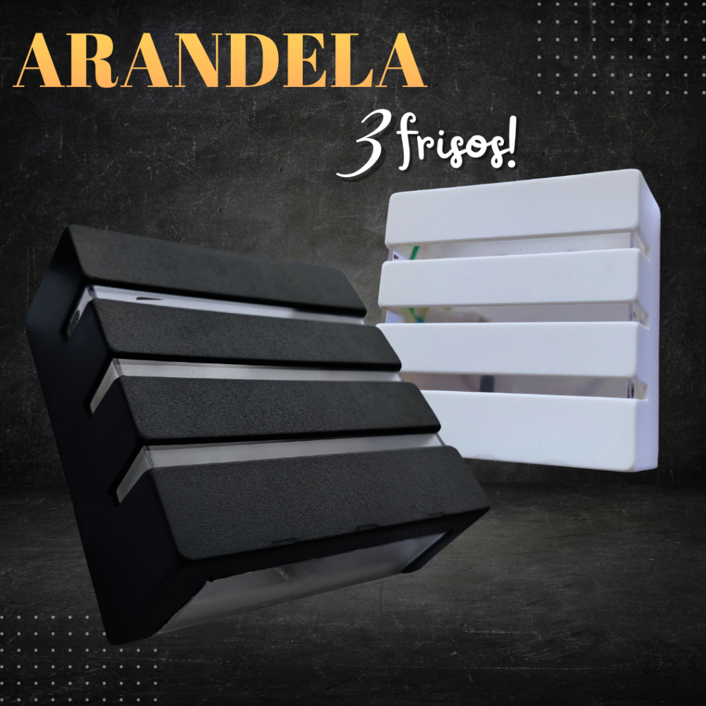 Arandela 3 Frisos 3 fachos Luminária de Parede slim interna Externa Expedição