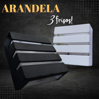 Arandela 3 Frisos 3 fachos Luminária de Parede slim interna Externa Expedição