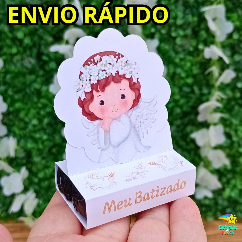 Porta bis duplo MEU BATIZADO MENINA C/ APLIQUE - kit festa decoração lembrancinha batismo S/ NOME