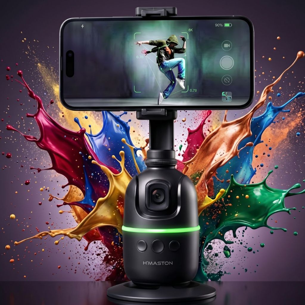 Estabilizador Gimbal de Smartphone 360° Rastreamento Inteligente de Rosto AI Controle Inteligente