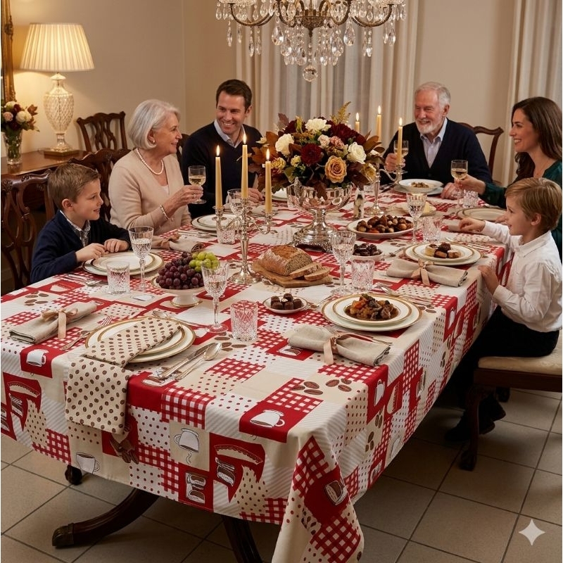 Toalha Forro de mesa em oxford Premium importado 6 e 4 cadeiras estampado luxo