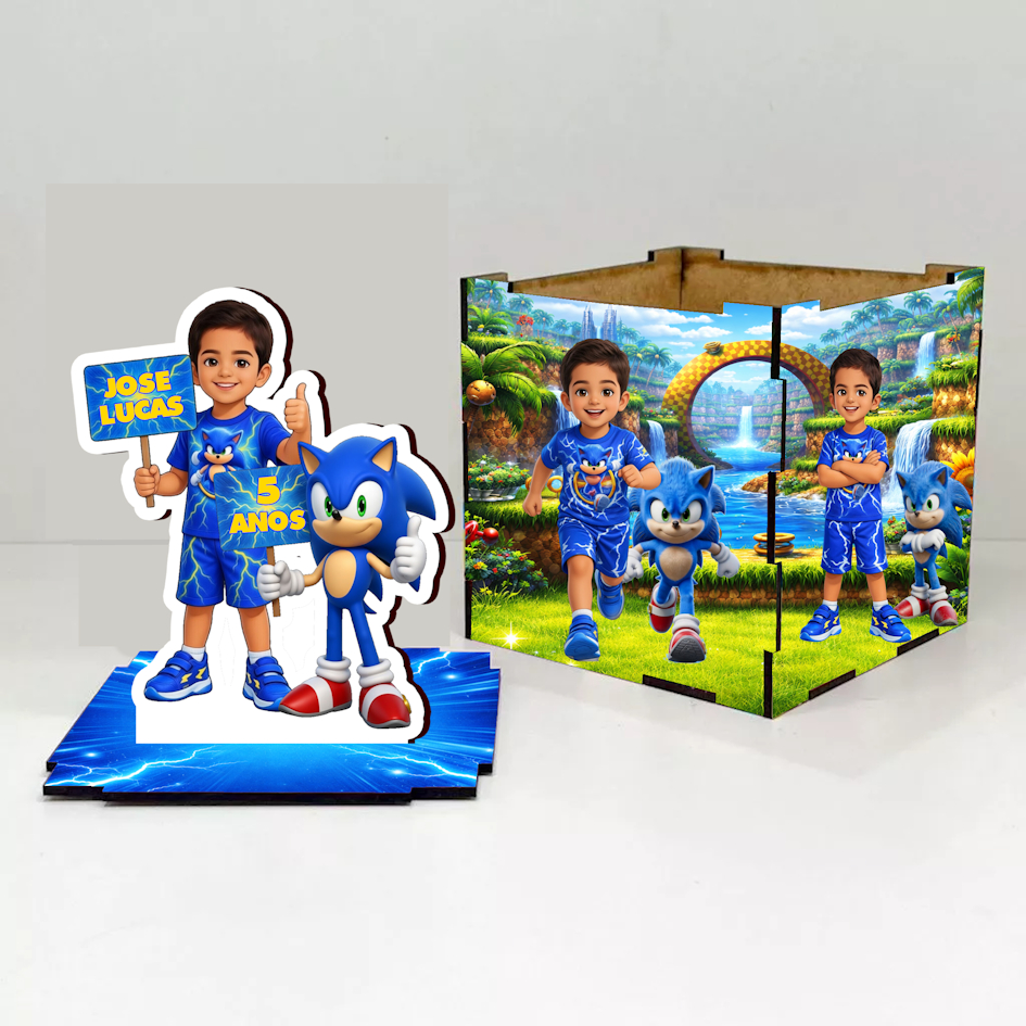 Caricatura infantil , 5 peças centro de mesa caixa cubo em MDF . lembrancinha aniversário foto Personalizado