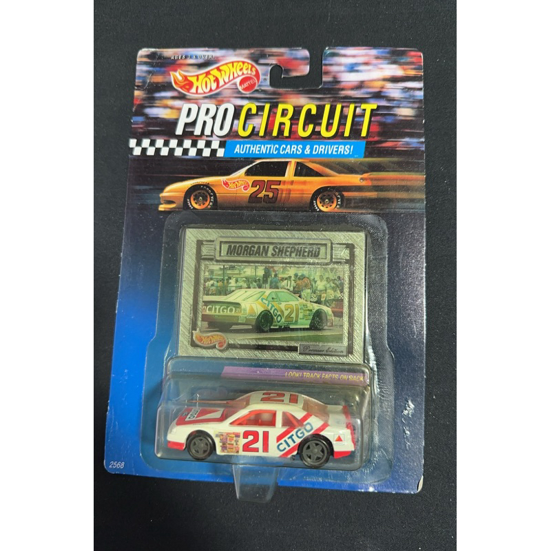 Hot Wheels Pro Circuit Miniatura NASCAR FORD THUNDERBIRD CITGO #21 Morgan Shepherd 1992 #2568 New + Carta