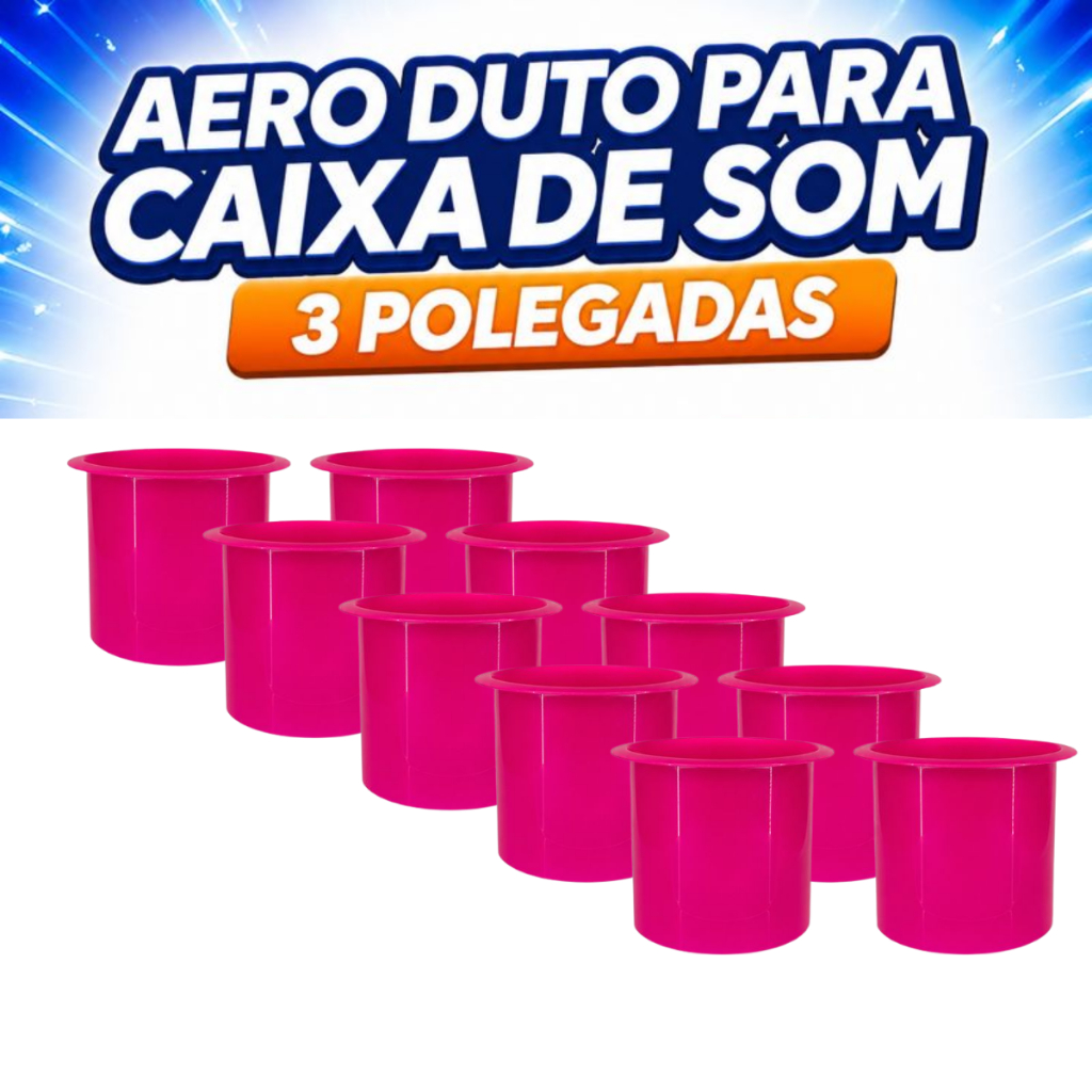 Aero Duto Circular Para Caixa De Som Alto Falante 3 Polegada Rosa Fluorescente