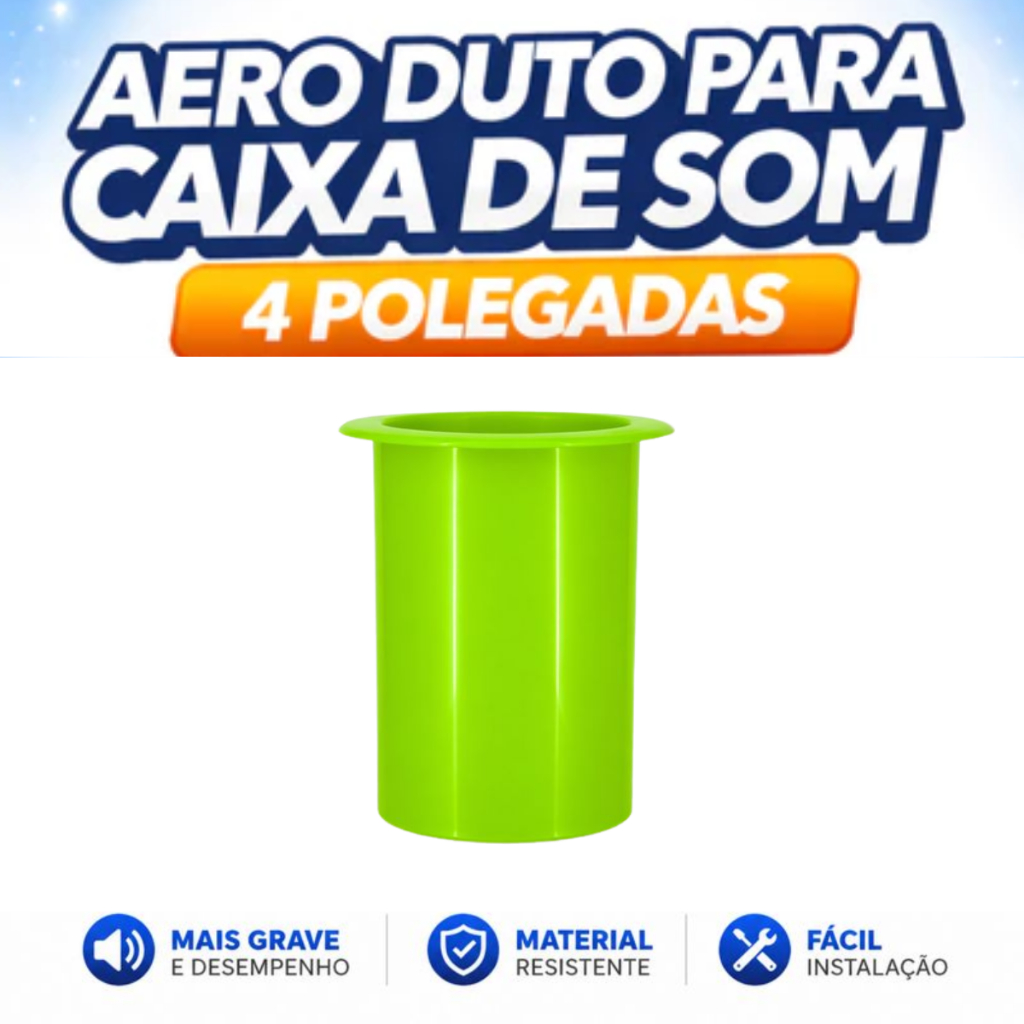 Aero Duto Para Caixa De Som 4 Polegadas Verde Fluorescente