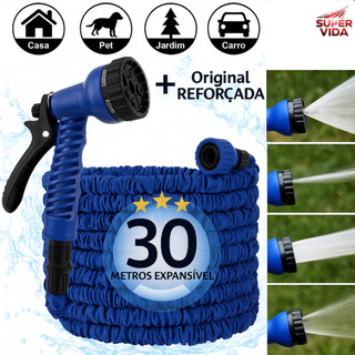 Mangueira Mágica 3X Retrátil 15/30/45m TPE Anti-Vazamento com Esguicho 7 Modos para Jardim e Carro