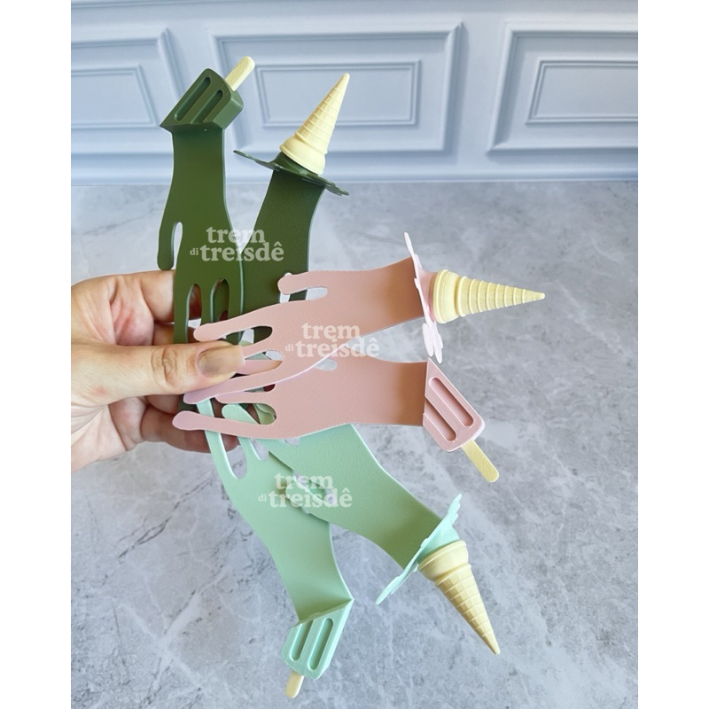 Kit Marcadores Sorvete e Picolé Divertidos Bookmark Leitura Papelaria Fofa Criativo Escolar Presente Impressão 3D — imagem 2 de 2