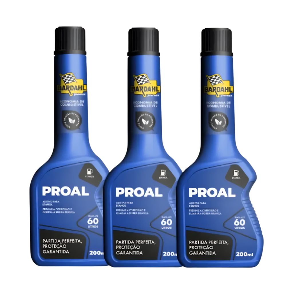 Aditivo Para Etanol Alcool Bardahl Proal 200ml Mais Economia Limpeza Uso Profissional Kit 3