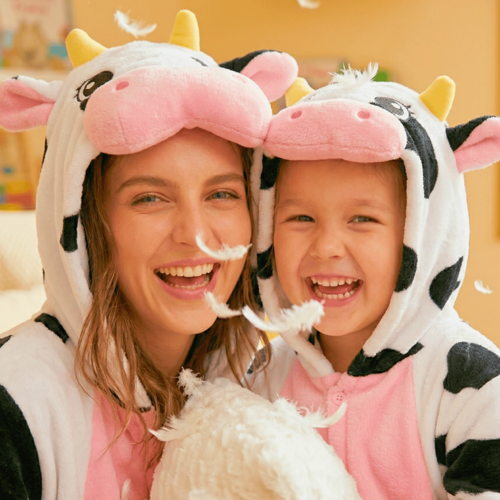 Pijama macacão Vaquinha Unicórnio dinossauro tubarão Infantil Adulto Cosplay