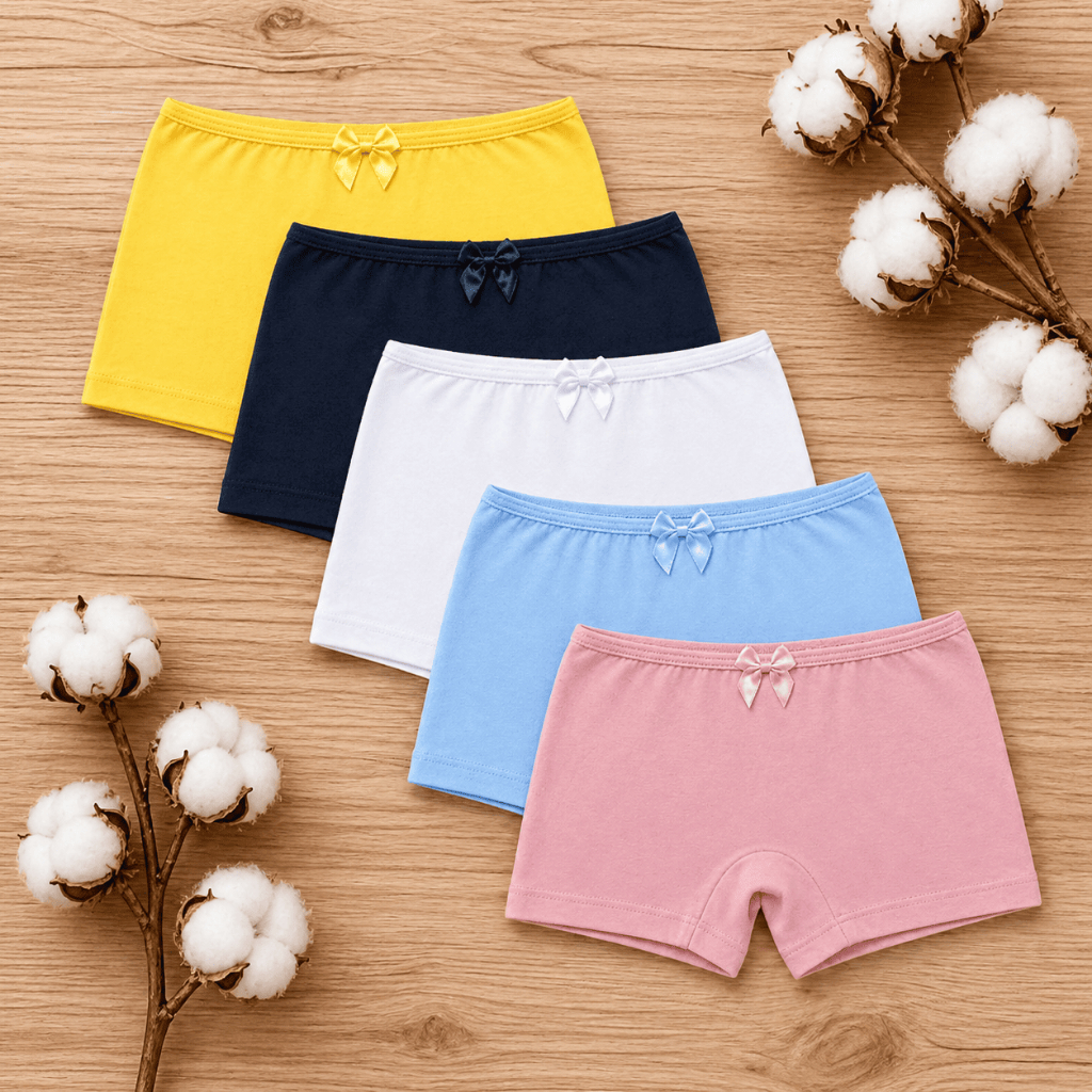 Kit 3 Calcinhas Boxer Infantil Menina Shortinho Fio 100% Algodão Premium Macia Confortável Até 8 Anos