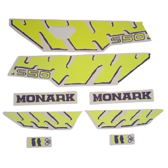 Kit Adesivo Mobilete Monark Moby S50 94-95 Amarela Violeta