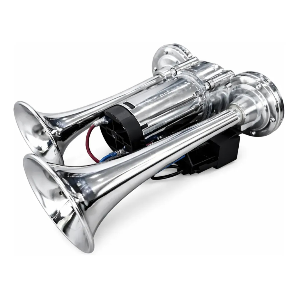 Buzina 2 Cornetas Caminhão Trem Carro C/ Rele Compressor 12v