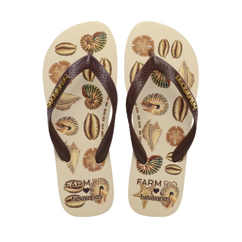 Chinelo Havaianas Farm conchas