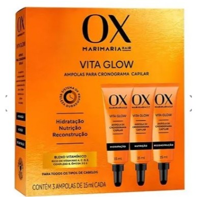 OX Mari Maria Cronograma capilar da linha Vita Glow