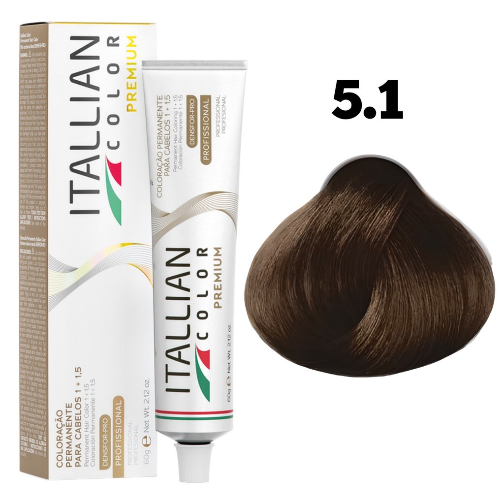 COLORAÇÃO ITALLIAN COLOR CASTANHO CLARO CINZA 5.1 60G