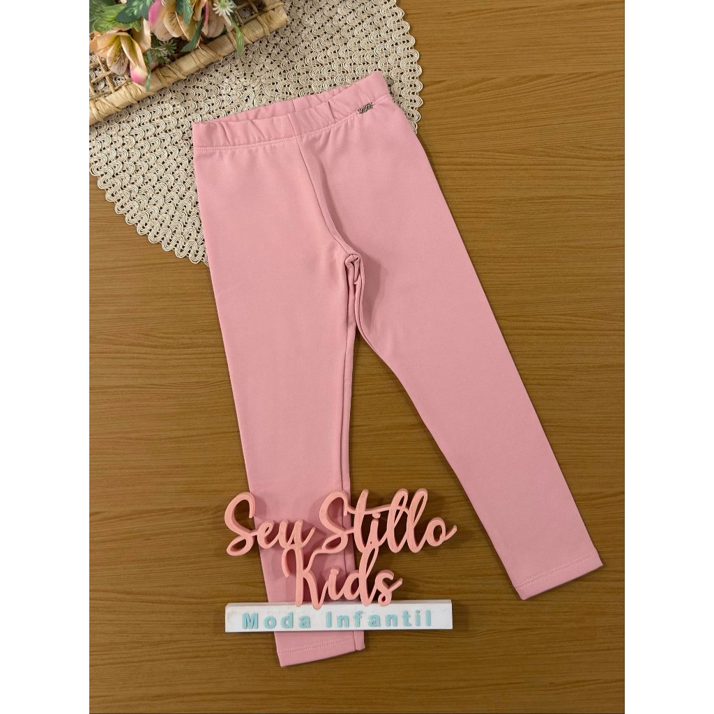 Calça Legging Infantil Kukiê Inverno Térmica Rosa