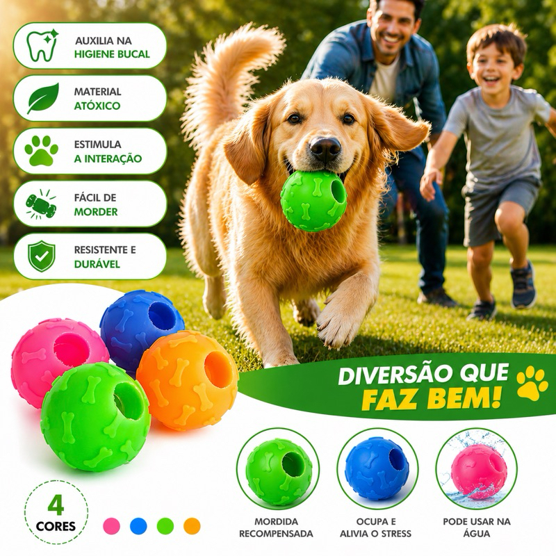 Brinquedo Recheável Mordedor Pet Bola Snacks anti stress