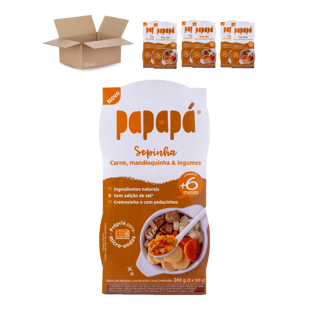 Kit 6 Sopinha De Carne Mandioquinha & Legumes 240g - Papapá