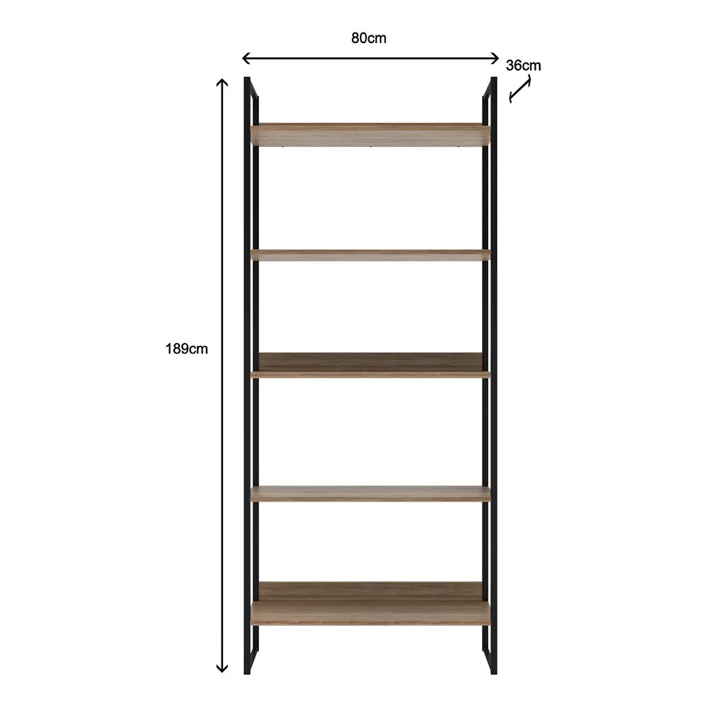 Estante Organizadora Industrial Decorativa Madeira Metal Sala Quarto Home Office
