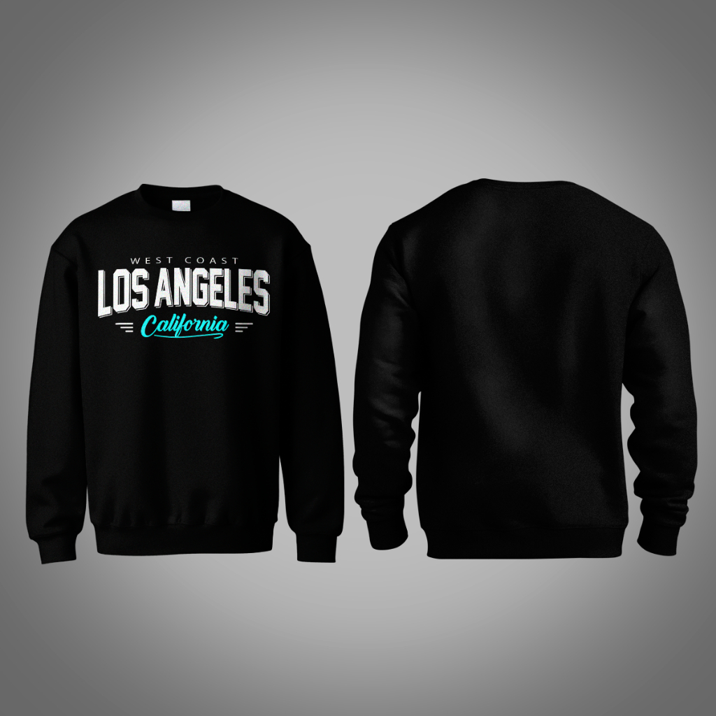 Moletom Careca Algodão Premium Blusa de Frio Streetwear Estampa Los Angeles Califórnia West Coast