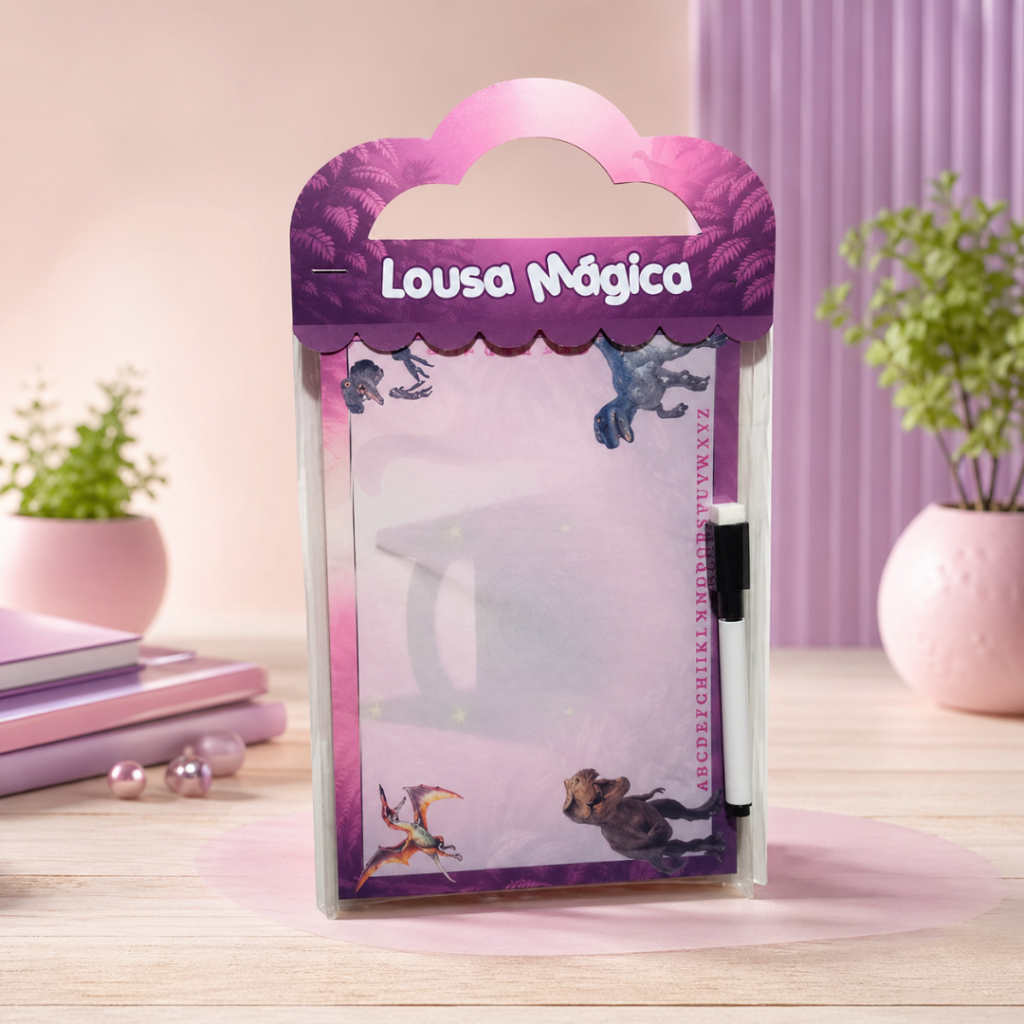 Lousa Mágica 3 em 1 Jurassic Park - Lembrancinha Personalizada Jurassic Park Dinossauro