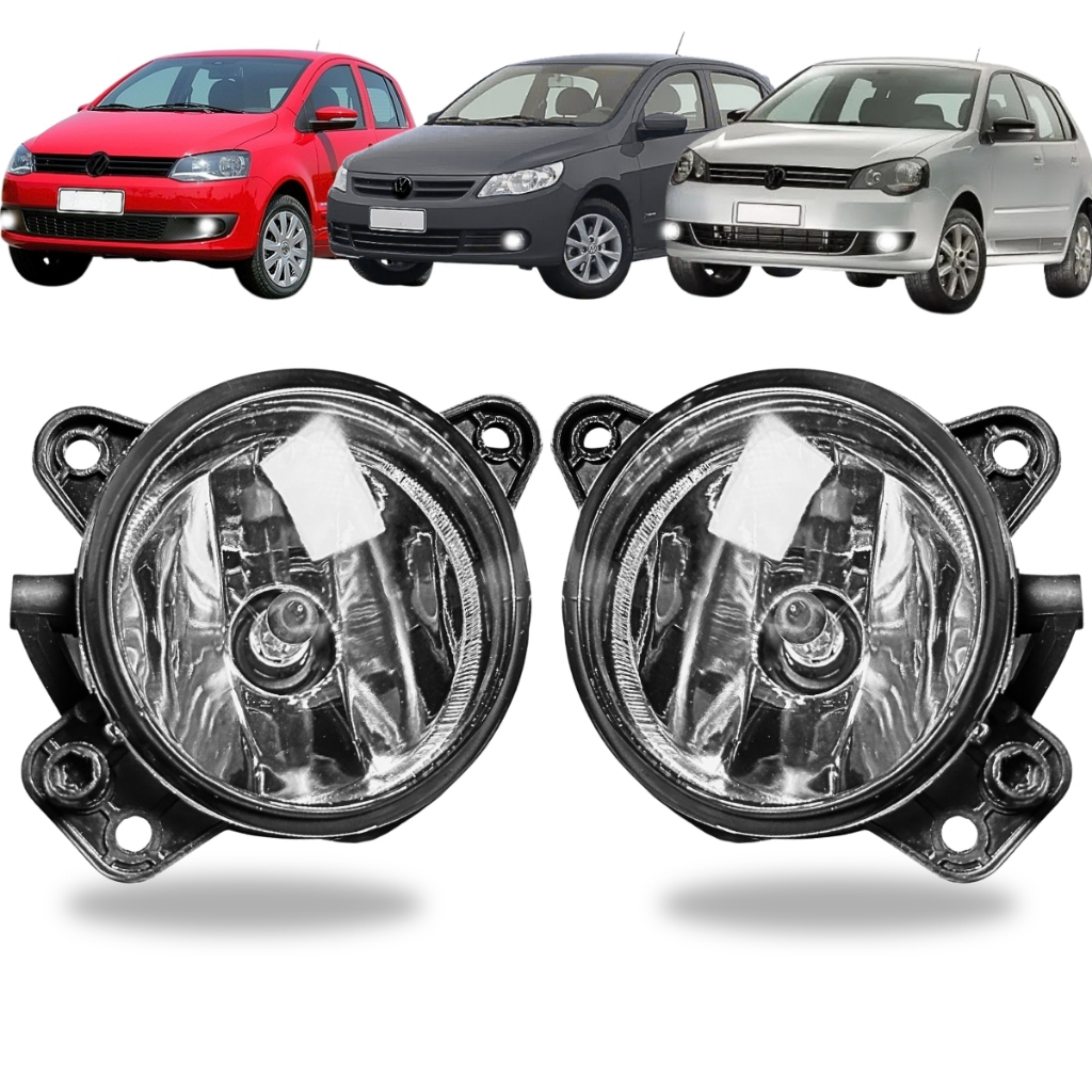 Par Farol de Milha Vidro Gol G5 2008 a 2012 Voyage Saveiro Polo Golf Fox SpaceFox