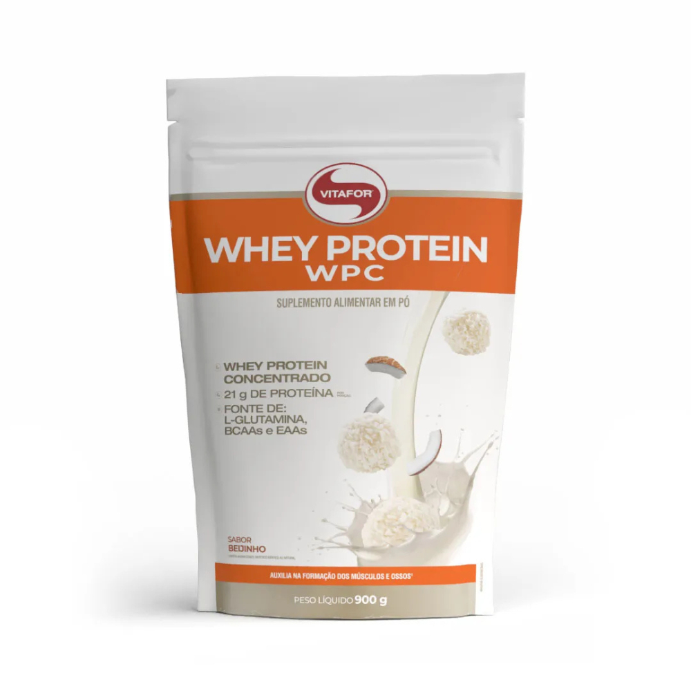 Whey Protein Concentrado Vitafor 900 g Pouch Beijinho