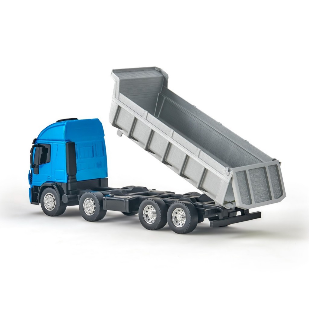 Brinquedo Caminhão Iveco Tector Teto Alto Basculante Bi-Truck - Usual Brinquedos