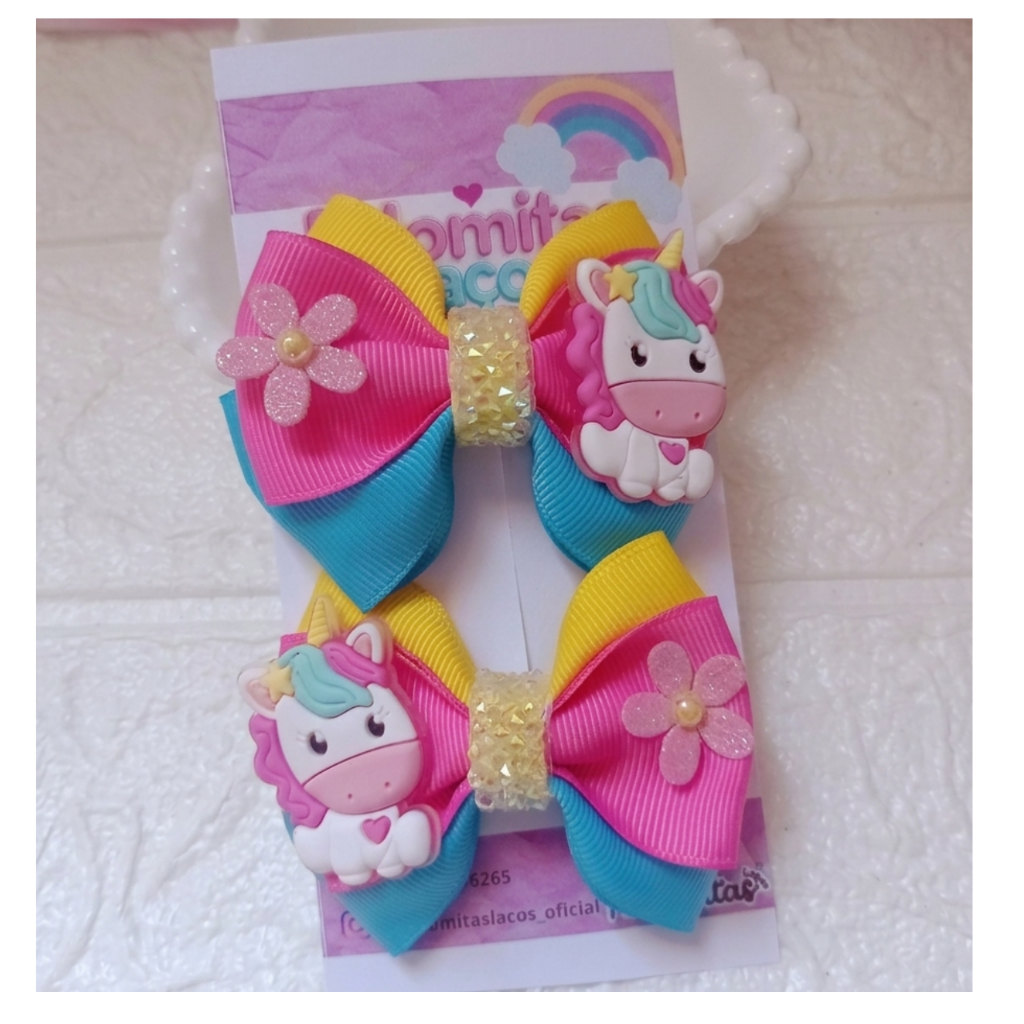 Par laço unicórnio infantil menina/laço unicórnio/Tiara unicórnio/Acessório Infantil Menina