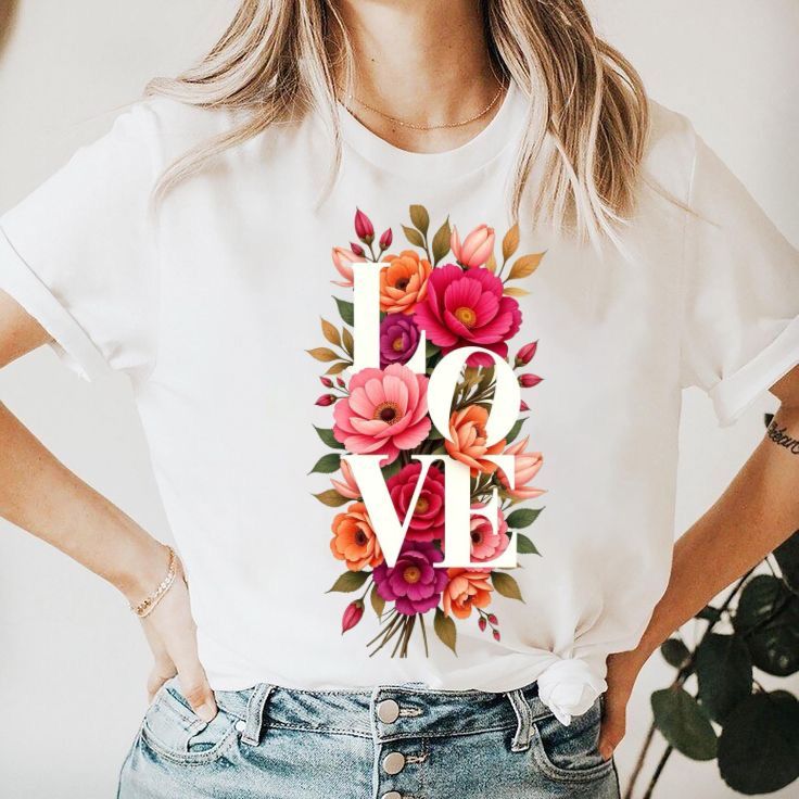 Camiseta Feminina Camisa Estampada Algodão Aesthetic Casual Delicada Fashion Confortável