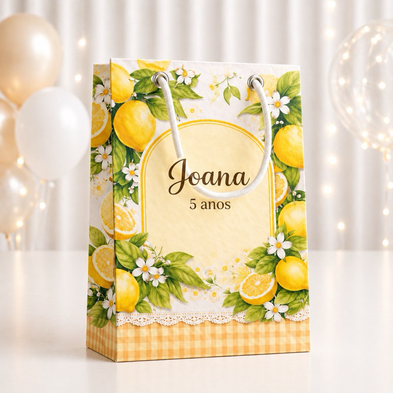 Sacolinha P LIMÃO/ LIMÃO SICILIANO= Personalizado/Lembrancinha de Festa /Aniversário - SACOLINHA SURPRESA- PEGUE E MONT
