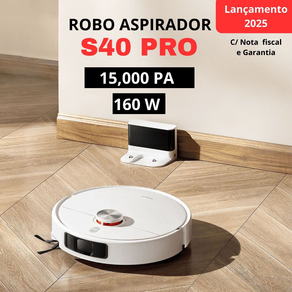 Imagem Robô Aspirador Vacuum S40 PRO - Potência Máxima 15.000Pa | Aspira e Passa Pano - Sua Casa sempre Limpa