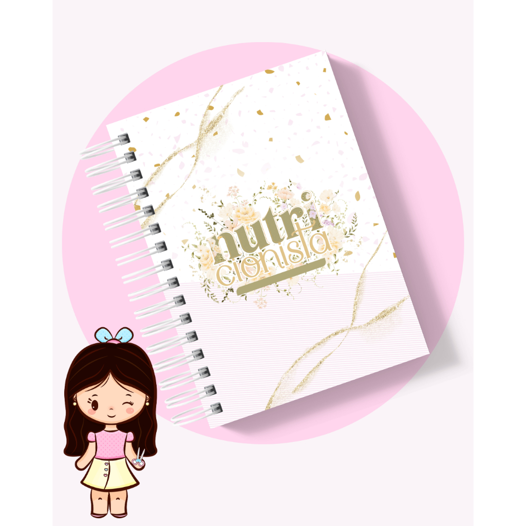 Caderno Nutricionista - Capa Dura A5 - 21,5x15,5 (ENVIO IMEDIATO)