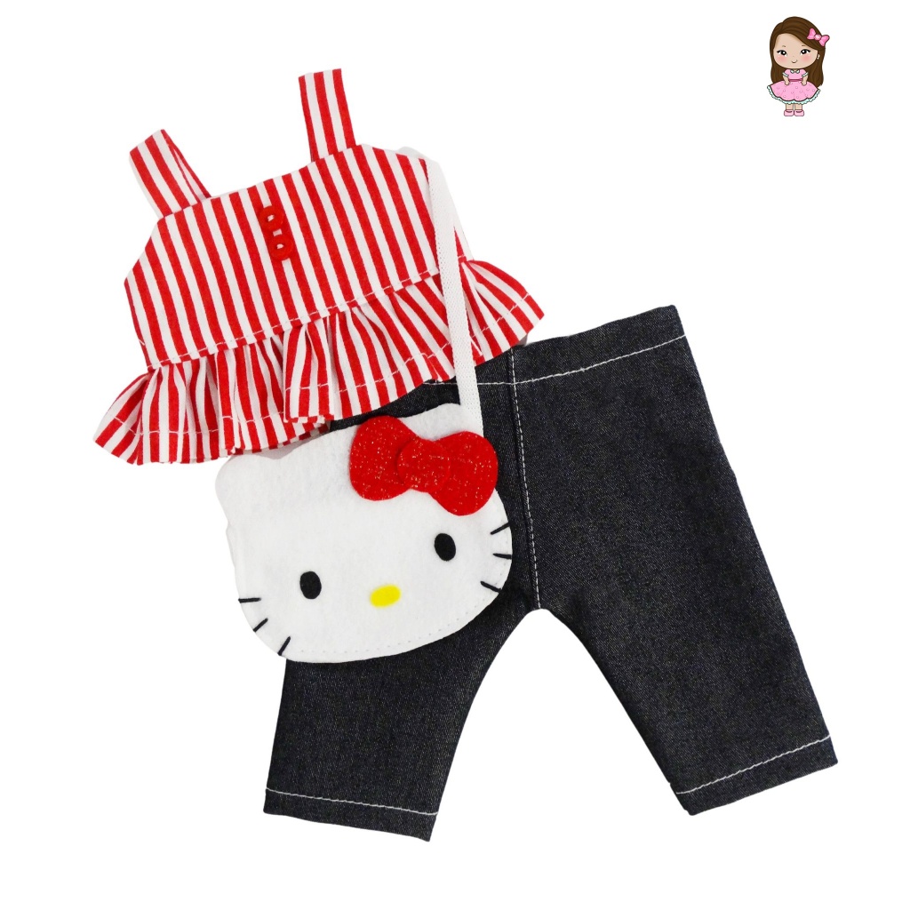 Roupa para Baby Alive - kit 3 peças Hello kitty - (Baby Alive de 31cm de altura)