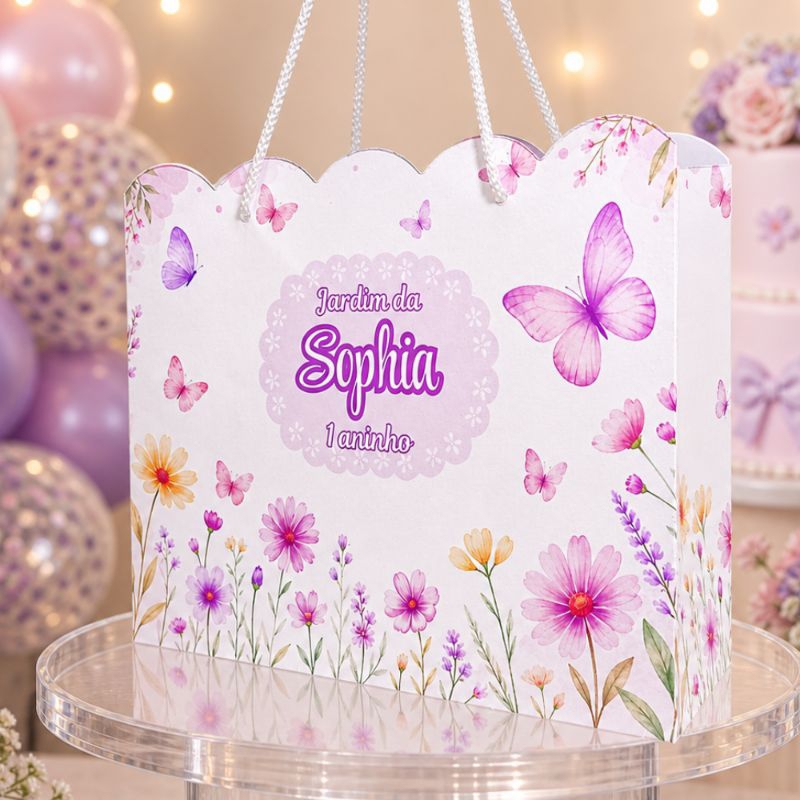 10 sacolinhas personalizadas jardim das borboletas/ lembrancinhas personalizadas jardim das borboletas com nome e idade