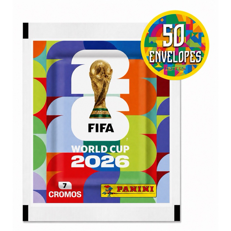 kit 350 Figurinhas do Álbum Copa do Mundo FIFA 2026 - 50 Pacotinhos Fechados Original Panini