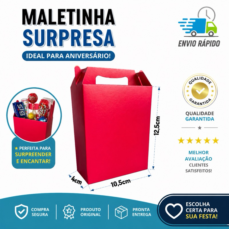 Caixinha Presente Supresa Festa de Aniversário 8 Unidades