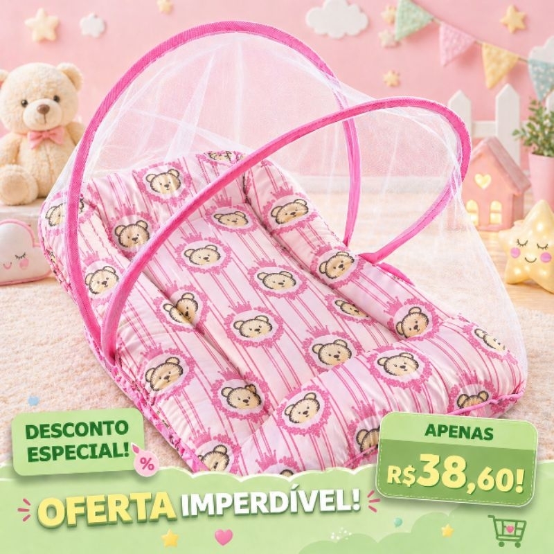 Berço portatil com mosquiteiro ninho redutor conforto preço promoçao e macies enxoval do bebe