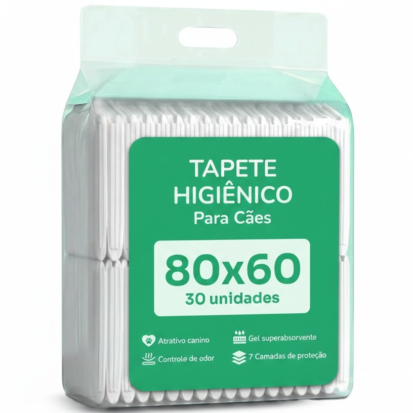 Tapete Higiênico P/ Cães 80x60 30 Unidades 1ª Linha