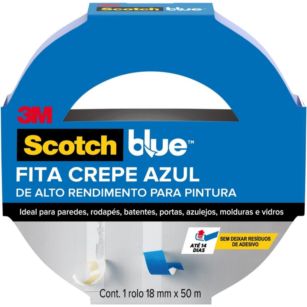 Fita Crepe Blue Tape Profissional 3M 18MM X 50M