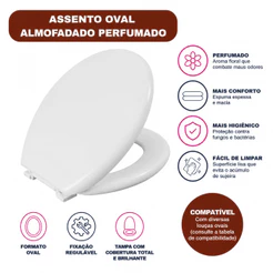 Assento Sanitario Almofadado Perfumado Tampa Oval Astra - Original