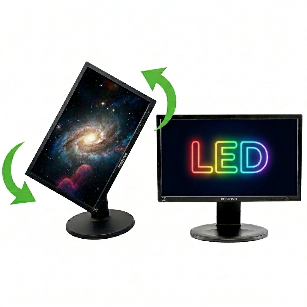 Monitor Positivo 19" LED Widescreen 19EB13TW VGA DVI HD 60Hz - Bivolt