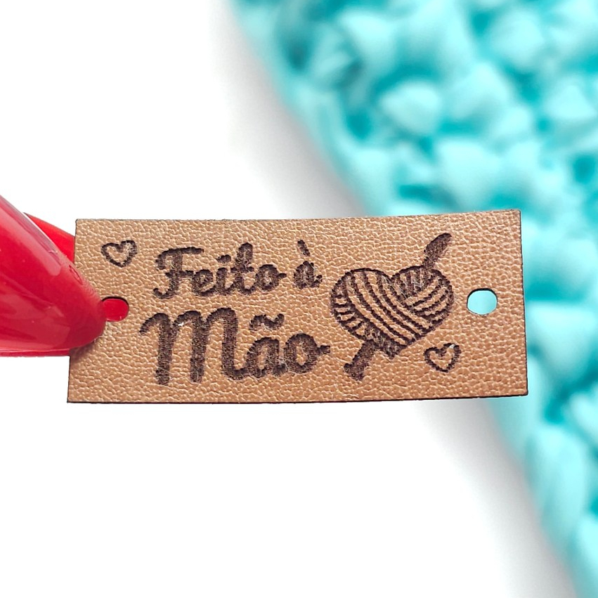 Feito A Mão Crochê Croché - Kit 100 un - Etiqueta Pré Personalizada Pronto para uso 31-05-100FG