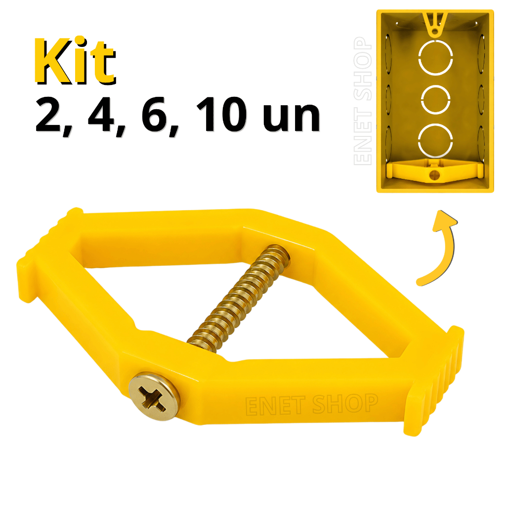 Reparo Caixa de Luz 4x2 Salva Abas | Suporte Fixador Tomada e Interruptor | Caixa 4x2 | 2,4,6,10 un