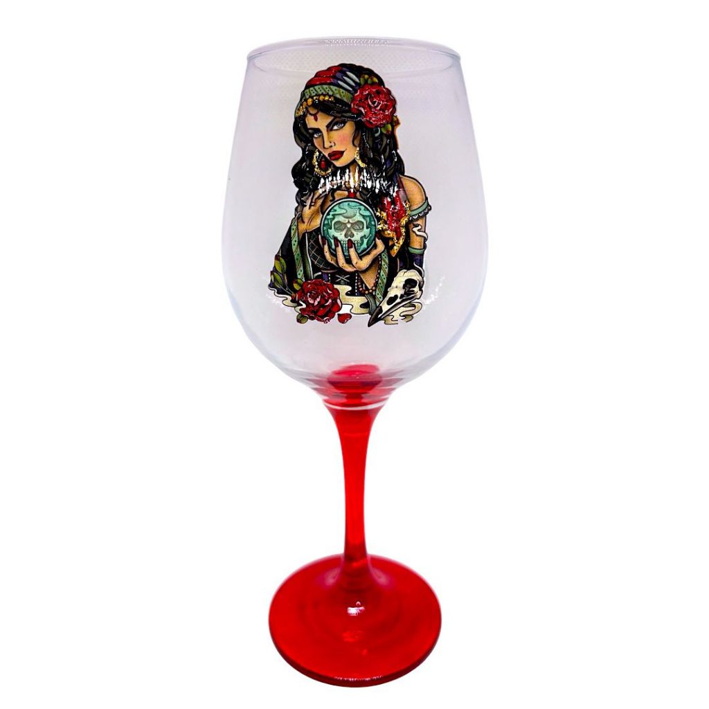 Taça Grande Cigana Vermelho Brilho Pomba Gira Umbanda 385ml - Umbanda Altar Oferenda