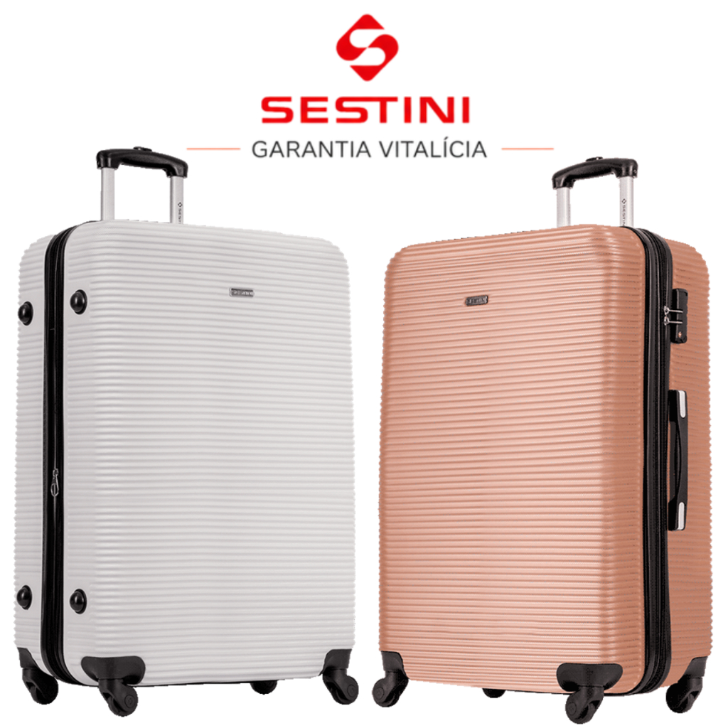 Mala para Viagem Expansível Original Sestini, Grande, Cadeado TSA Internacioal, Garantia Vitalícia, Mala de Viagem