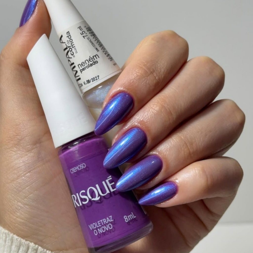 Kit Esmaltes Impala + Risqué Tons Roxo Cremoso Esmaltes Atacado Manicure Violetraz O Novo Neném