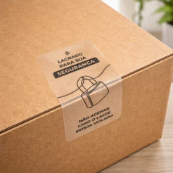 Etiqueta Transparente Lacre Para Embalagens Sacolas e Caixas com Alta Resistência e Durabilidade 50X25mm