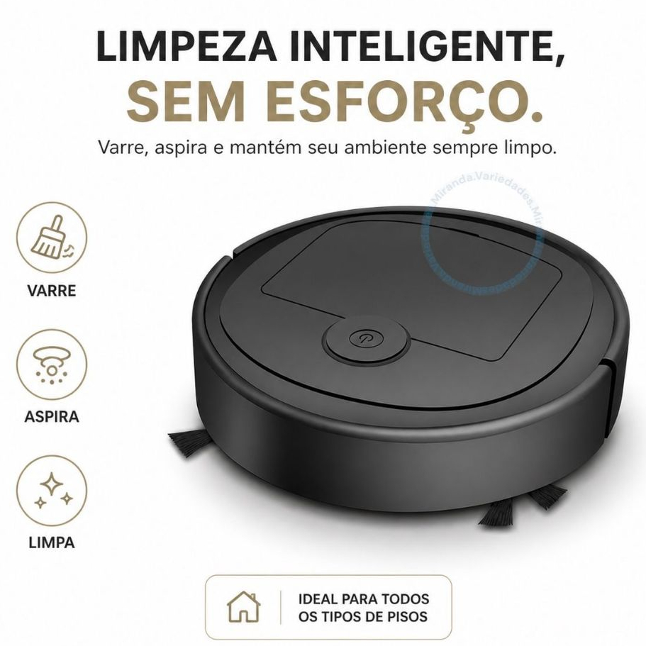 Robô Aspirador Mini Inteligente Automático Rob Aspirador Portátil  Recarregável …