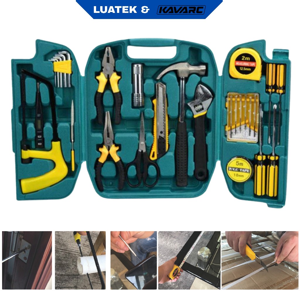 Kit Jogo de Ferramentas 27 Peças com Maleta Reforçada Aço Carbono Manutenção